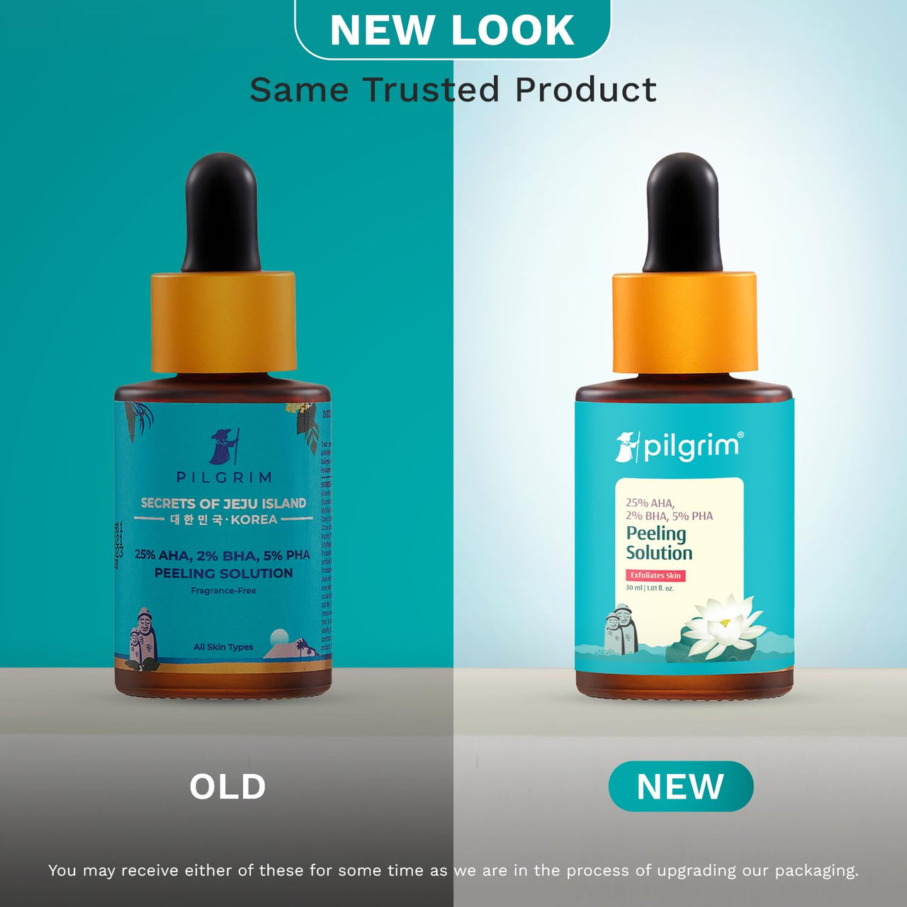 Pilgrim 25% AHA + 2% BHA + 5% PHA Peeling Solution for Face | 10-Minute Facial | Chemical peel for face for glowing skin | Serum for Tan | Exfoliating serum| Men & Women | 30ml