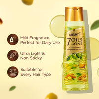 Emami 7 Oils in One Hair Oil | Makes Hair 20x Stronger and Manageable | Coconut Oil, Amla, Jojoba, Olive, Walnut, Argan & Almond Oils | 300ml