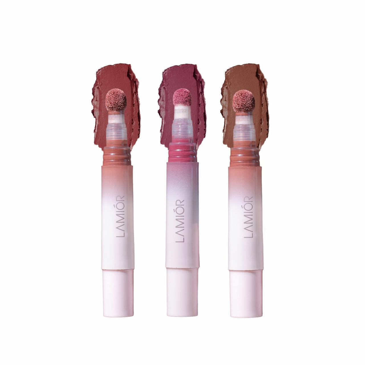 LAMIOR Blurry Fudgy Lip Tint - Combo of 3, Shade - Sunday Brunch | Ultra Velvety Matte | Transfer Proof & Hydrating Formula | Long-Lasting Lip Tint with Cushion Applicator | Vegan & Cruelty-Free