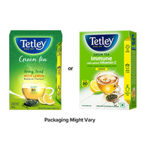 Tetley Loose Green Tea Leaves 100g, Lemon Flavour, Immune With Added Vitamin C, Makes 80 Cups, Long Leaf Tea, 5X Antioxidants As An Apple
