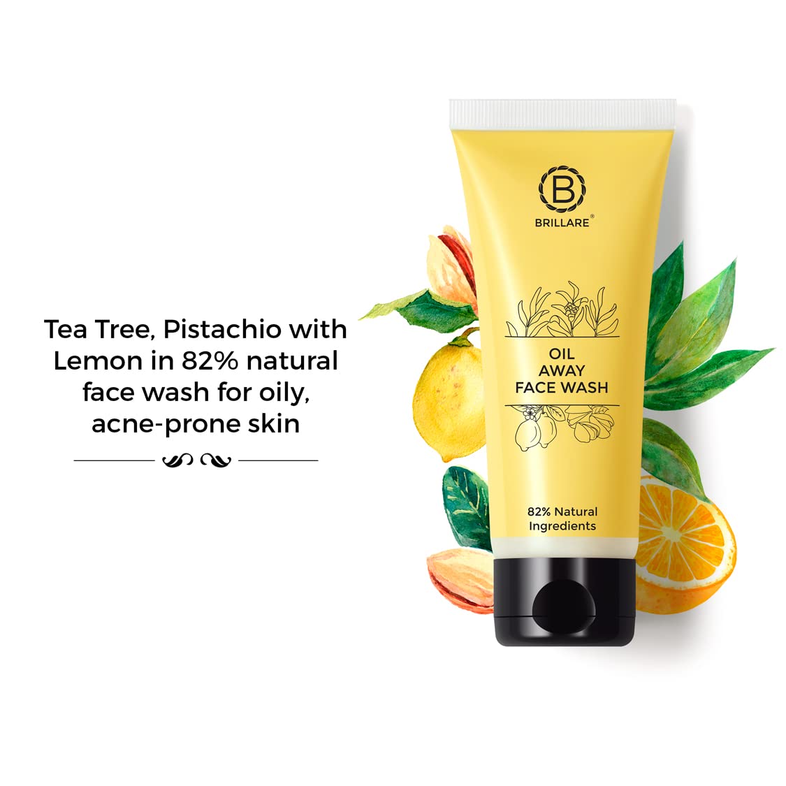 Brillare Professional Oil Away Natural Face Wash With Tea Tree and Turmeric (100 ML) & Brillare Real Mahabhringraj Oil with 14 Traditional Herbs Combo
