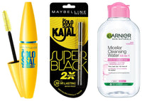 Maybelline New York Colossal Kajal, Super Black, 0.35g, Volum Express Colossal Waterproof Mascara, 10ml and Garnier Skin Naturals Micellar Cleansing Water, 125ml