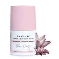 Carmesi Natural Underarm Roll On Deodorant for Women | 95% Natural + 5% Essential Ingredients | For Fresh Underarms All Day | No Alcohol & Aluminium | Floral Sunset | 50 ml