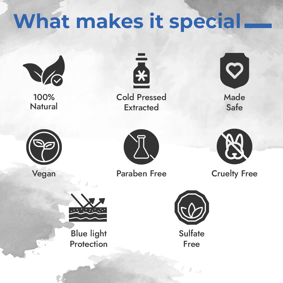 Nefol Face Serum with Blue Tea, Green Tea, White Tea & Brahmi - Hydrates, Fights Dark Circles - 30ml