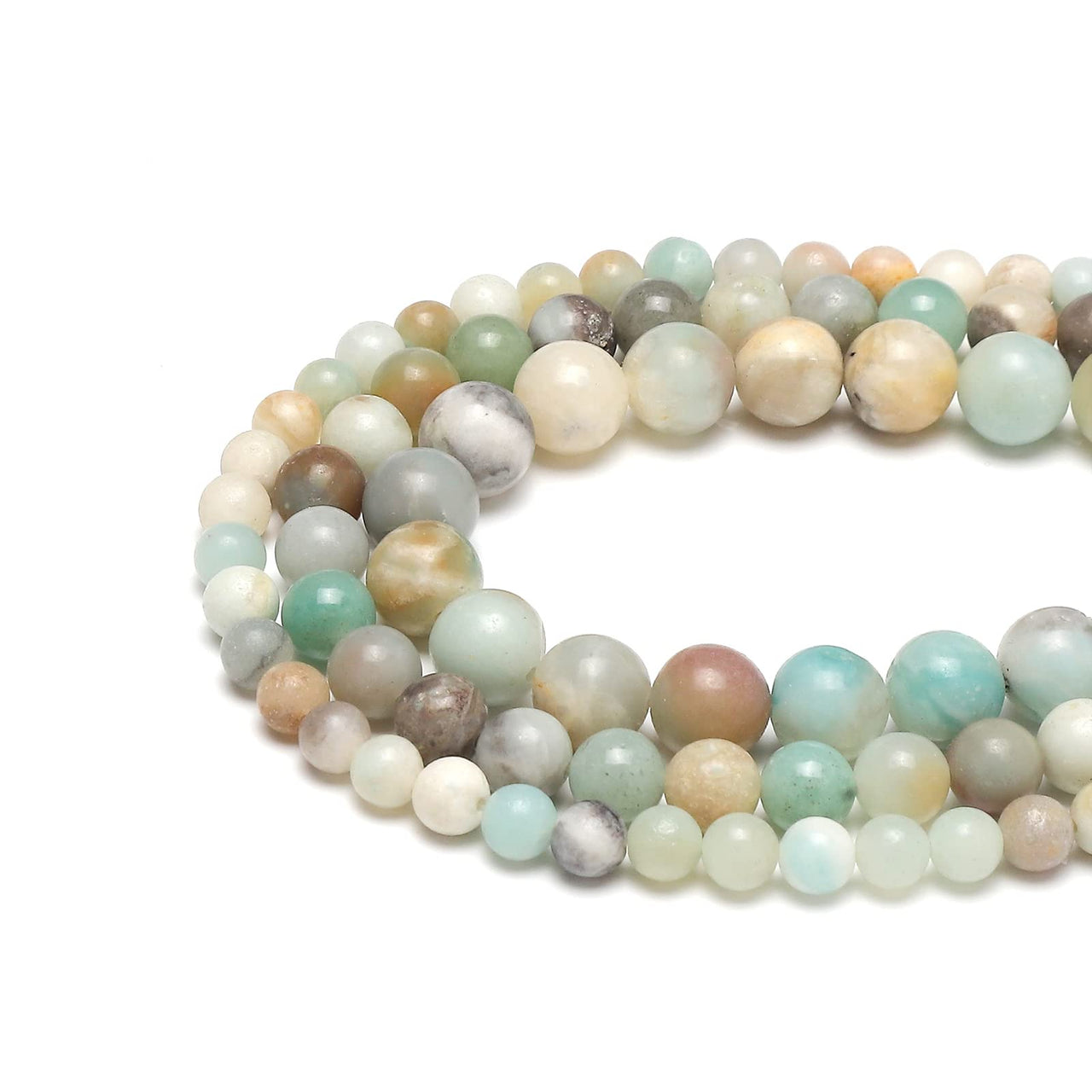 60pcs 6mm Natural Amazonite Gemstone Beads Energy Healing Crystal Round Loose Stone Beads for Jewelry Making, DIY Bracelets Necklaces