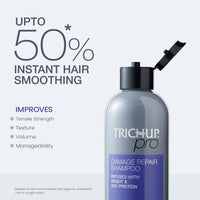 Trichup Pro Damage Repair Shampoo for Dry Frizzy Hair 300 ml, Instant Dual Action Rebonding, Smoothing, Improves Texture, Nourishes Dry Hair, Controls Frizz For Men & Women (300ml),