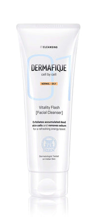 Dermafique Vitality Flash Facial Cleanser, 100ml And Dermafique Micellar Water Makeup Cleanser, Blue, 150ml