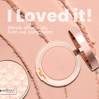 Shryoan 2 IN 1 Oil Control Compact Powder Full Coverage White Tone with Mirror Fair Skin Matte Finish Double Beige Shades with Oval Makeup Brush (SH03)