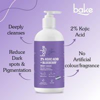 BAKE 2% Kojic Acid Brightening Body Wash with Glycolic Acid & Alpha Arbutin | De-Tan Body Wash | For Pigmentation & Tan Removal | For Dark Knees & Elbows | Dark Spots & Sun Damage | 250ml