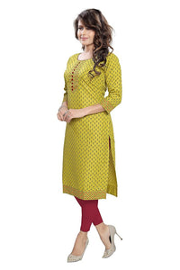 DREAM & DZIRE Women Printed Staight Cotton Kurti.