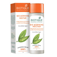 Biotique Bio Morning Nectar Sunscreen Ultra Soothing Face Lotion, SPF 30+, 120ml & Biotique Bio Morning Nectar Visibly Flawless Skin Moisturizer, 120ml