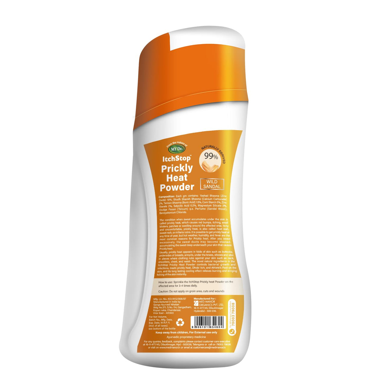 Itchstop® Prickly Heat Powder | Fast Cooling Relief from Prickly Heat, Rashes, Itching, Sunburn, Sweat, Excess Moisture, Body Odor, Skin Burning & Irritation | With Soothing Sandal | Keeps Skin Fresh, Dry & Free from Bacteria All Day | Fine-Textured Talc