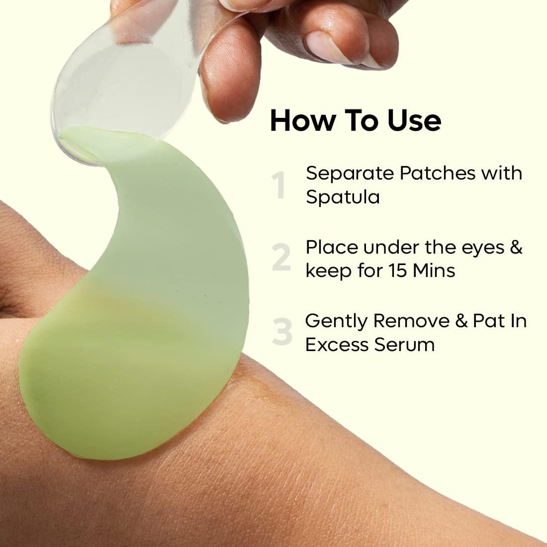 mCaffeine Green Tea Hydrogel Under Eye Patches for Fine Lines Reduction | Cooling Under Eye Patch Mask with 1% Caffeine for Instant Hydration & De-Puffing | 15 Pairs