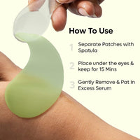 mCaffeine Green Tea Hydrogel Under Eye Patches for Fine Lines Reduction | Cooling Under Eye Patch Mask with 1% Caffeine for Instant Hydration & De-Puffing | 15 Pairs