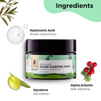 Pilgrim Squalane Night Routine Facial Kit for Glow | Foaming Face Wash with Brush,120ml | Roll-on Under Eye Serum,15ml | Glow Sleeping Mask,50gm | Facial Kit for Men & Women | FREE Jute Bag