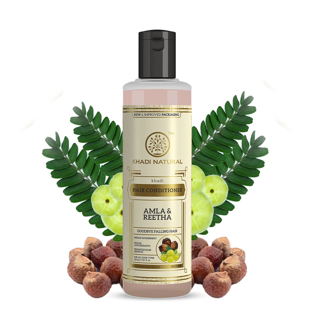 Khadi Natural Amla and Reetha Hair Conditioner 210ml, For Hair Fall Rescue, Nourishes dry and damaged hair