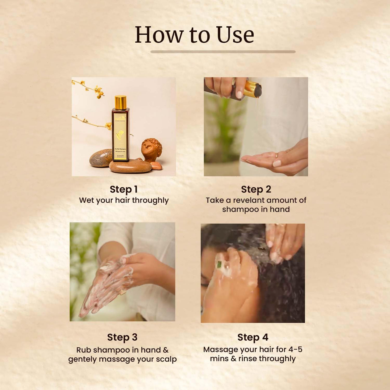 Mellow Herbal Bhringraj Shampoo For Normal To Oily Hair (200 ml) | Amla, Reetha, Shikakai & Bhringraj | Helps to balance scalp PH, Anti dandruff | Ayush Certified | 100% chemical-free