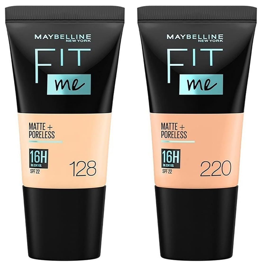 Maybelline New York Fit Me Matte+Poreless Liquid Foundation Medium Coverage For Oily Skin Powder Tube,220 Natural Beige,18Ml,128 Warm Nude,Pack Of 1