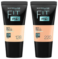 Maybelline New York Fit Me Matte+Poreless Liquid Foundation Medium Coverage For Oily Skin Powder Tube,220 Natural Beige,18Ml,128 Warm Nude,Pack Of 1