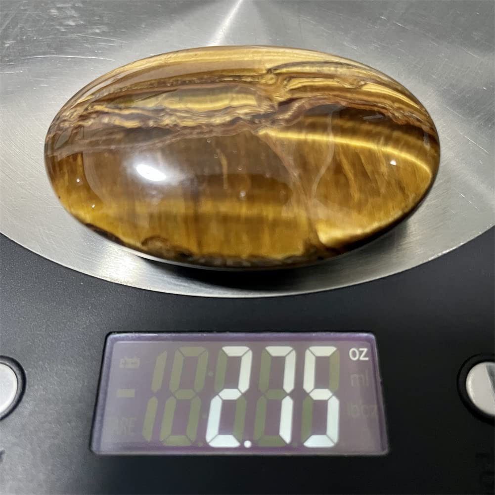 Truewon Natural Healing Crystal Chakra Reiki Polished Love Oval Pocket Worry Stone Crystals for Anxiety Stress Relief Therapy (Yellow Tiger's  Eye) Yellow Tiger's  Eye