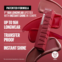 Maybelline Glossy Super Stay Vinyl Ink Liquid Lip Color - Highly Pigmented Color And Instant Shine, Rogue, 4.2Ml