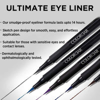Colorbar Ultimate Eye Liner, Black, 1ml And Colorbar Mesmereyes Kajal, Black 001, 0.35g