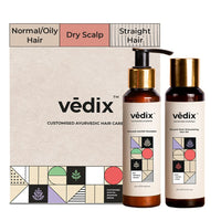 Vedix Ayurvedic Hair Care Combo Pack, Customized Anti Hair Fall Shampoo and Hair Oil for Normal/Oily Hair with Dry Scalp & Straight Hair - 200 ml