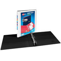 Avery Heavy-Duty Dual Color 3 Ring Binder, 1/2 Inch Slant Rings, White/Black View Binder (17880) .5