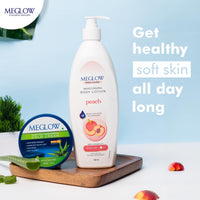 Meglow Combo of Aloe Vera Moisturizing Cold Cream Moisturizer Cream with SPF 15 Protection & Peach - Body Lotion Best Moisturizer for dry skin