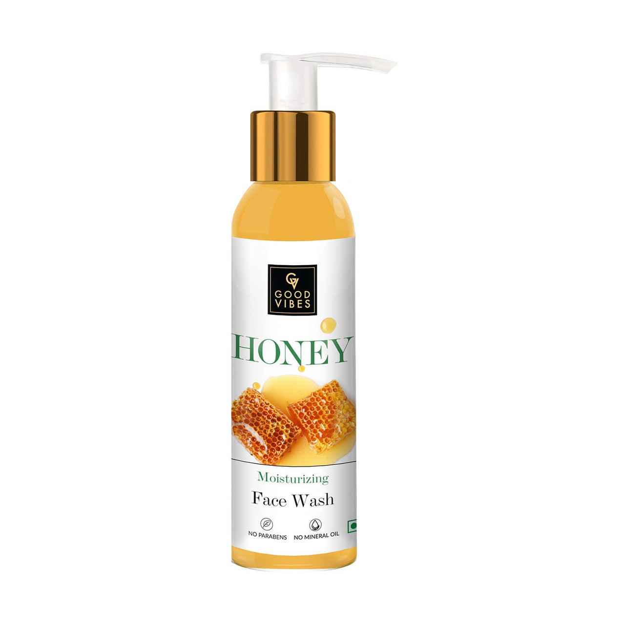 Good Vibes Honey Moisturizing Face Wash, 120 ml | Soothing, Hydrating, Lightening, Face Cleanser For All Skin Types| Adds Glow & Helps Brighten Skin Tone | No Parabens, No Mineral Oil