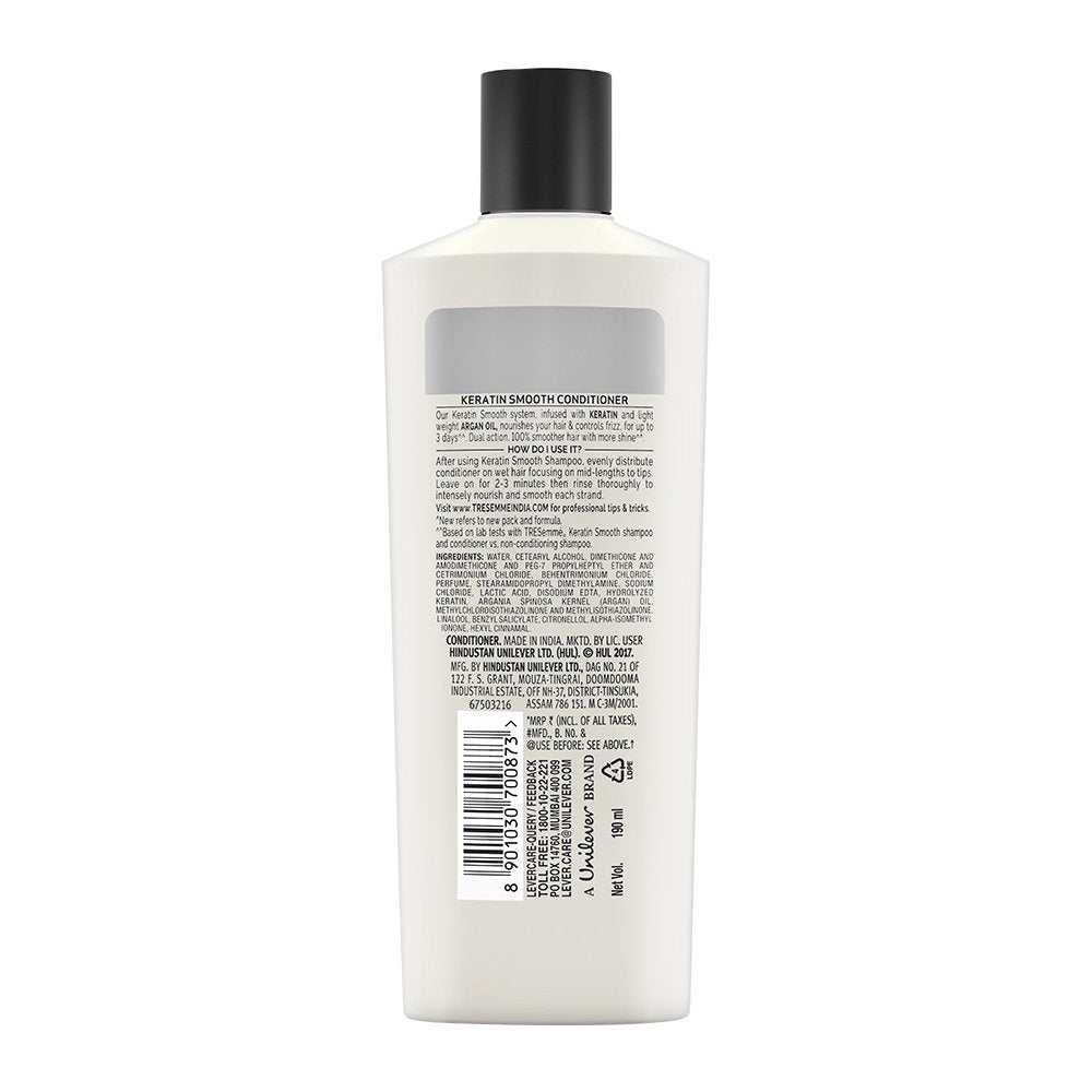 Lakmé Perfect Radiance Fairness Day Creme 50 G & Tresemme Keratin Smooth Conditioner, 190 Millilitre Dull;Chemically Treated Hair Type 1 Count Floral