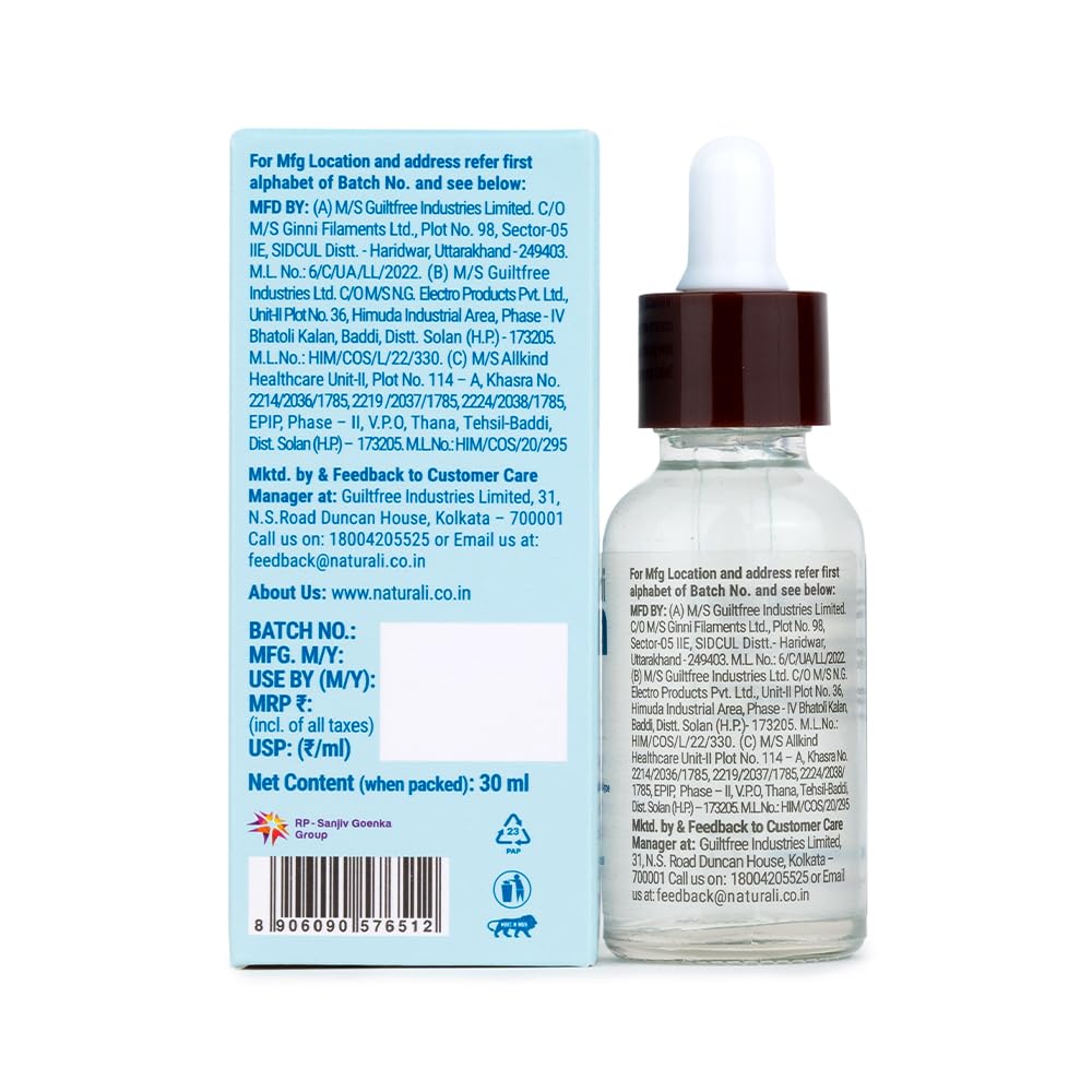 Naturali Aqua Hydrating Face Serum With Earth Marine Water, Sea Algae & Hyaluronic Acid | Locks In Moisture | Revives Dull Skin | Paraben & Mineral Oil Free | 30ml