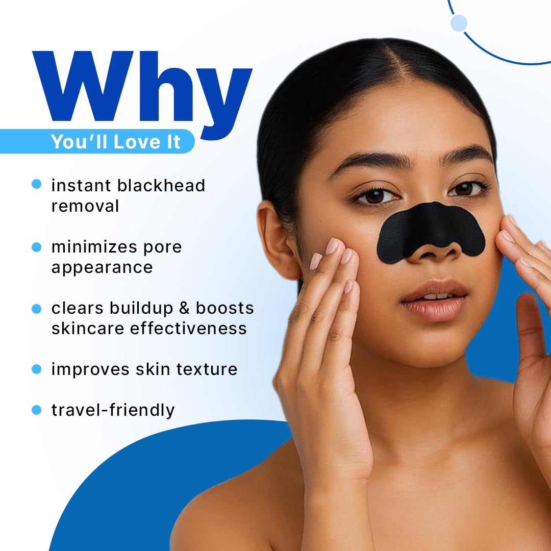 Sotrue Charcoal Nose Pore Deep Cleansing Strips | For Blackheads and Whiteheads Removal | Aloe vera Extract, Activated Charcoal | Pack of 4 Nose Strips