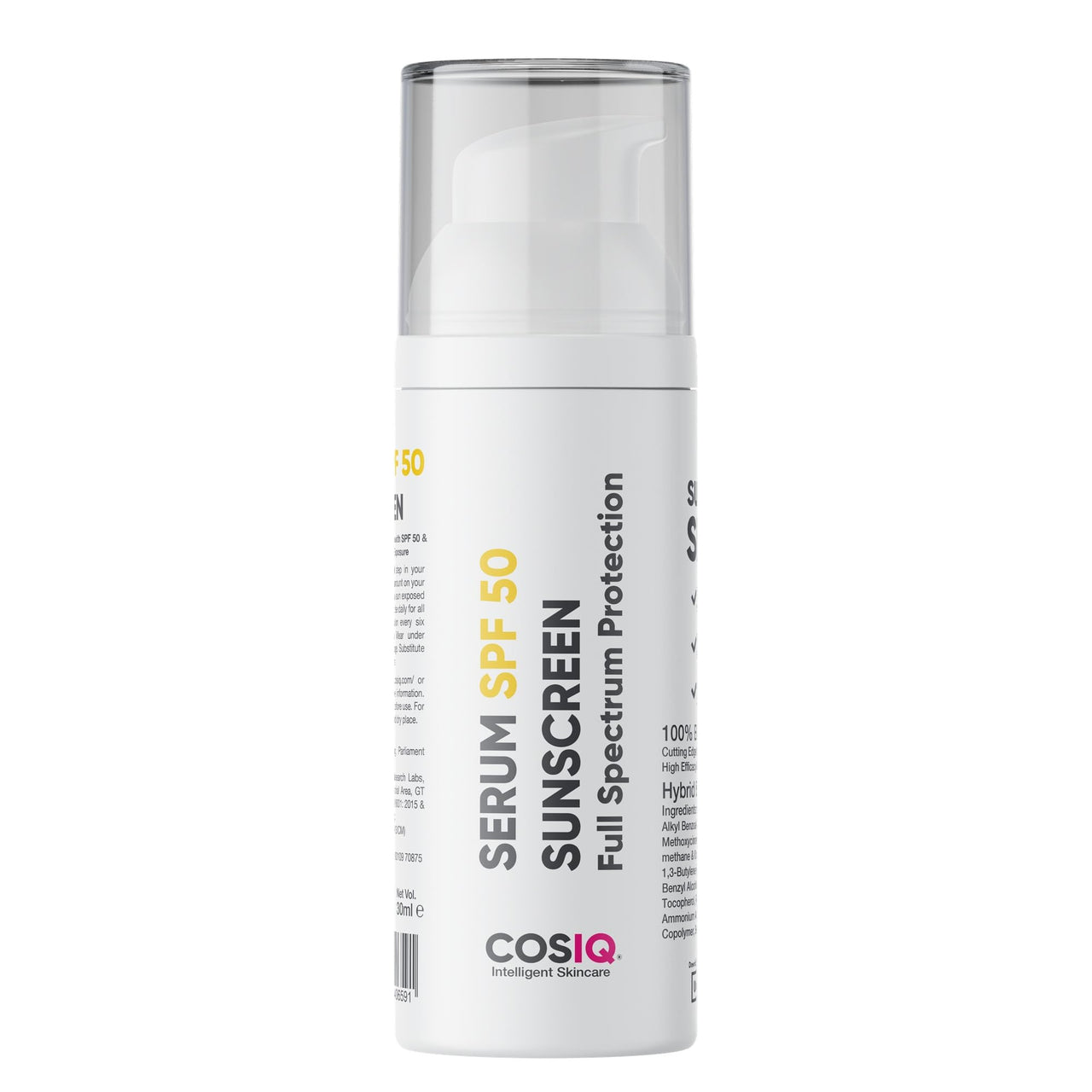 Cos-IQ Sunscreen SPF 50 Serum, PA++++ | For Oily, Dry, Acne-prone Skin |Ultra Lightweight Texture |Non-Greasy |No White Cast |Broad Spectrum Protection & Blue Light Protection | For Men & Women | 30ml