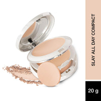 Hilary Rhoda Ivory Slay All Day Compact | 2 In 1 Compact | Matte & Shimmer Finish Compact | 9 To 9 Stay Compact | Moisture-Infused Compact | Compact With Sponge | Weightless Formula | 20G