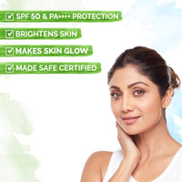Mamaearth Vitamin C Daily Glow Sunscreen with Vitamin C & Turmeric | For Sun Protection, Tan Protection & Glow | SPF 50 & PA++++ Protection | No White Cast | Lightweight & Non-Sticky | Brightens Skin | For All Skin Types | 80 g