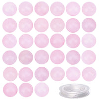 80Pcs Natural Crystal Beads Stone Gemstone Round Loose Energy Healing Beads with Free Crystal Stretch Cord for Jewelry Making (Rose Quartz, 10mm) Rose Quartz