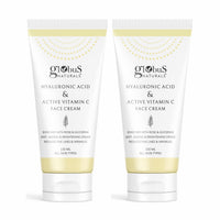 Globus Naturals Hyaluronic Acid & Vitamin C Anti Ageing Face Cream, Enriched with Rose & Glycerine, Skin Lightening & Brightening Formula, 100 ml, Pack Of 2