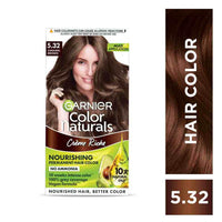Garnier, Hair Colouring Creme, Long-lasting Colour, Smoothness & Shine, Color Naturals, Shade: 5.32 Caramel Brown, 70ml + 60g