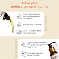 Vedix Jeevath Hair Oil & Dhavath Hairfall Shampoo | Ayurvedic Combo of Root Stimulating Hair Oil & Shampoo For Hairfall | For Curly or Wavy Hair (100 ml + 100 ml )