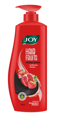 Joy Hair Fruits Hairfall Defense Conditioning Shampoo Enriched with Pomegranate & Strawberry, 650 ml