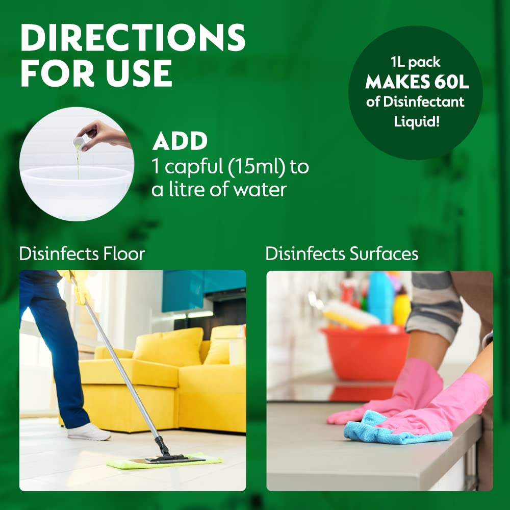 Dettol Liquid Disinfectant for Floor Cleaner, Surface Disinfection , Personal Hygiene (Lime Fresh , 1L)