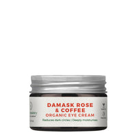 Juicy Chemistry Damask Rose & Coffee Under Eye Cream, 5 g, Caffeine-rich Eye Cream for Dark Circles, Fine Lines & Puffy Under Eyes - Certified Organic Night Eye Cream