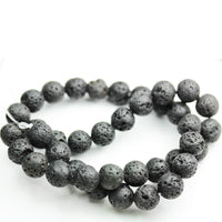 Lava Beads 10mm Natural Gemstone Beads for Bracelets kit Energy Healing Crystals Jewelry Chakra Crystal Jewerly Beading Supplies 15.5inch About 36-40 Beads Black Lava