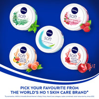 NIVEA Soft Light Moisturizer 100ml | Peppy Pomegranate | For Face, Hand & Body, Instant Hydration | Non-Greasy Cream | With Vitamin E & Jojoba Oil | All Skin Types