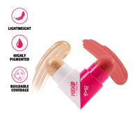 MyGlamm POPxo Blush & Highlighter Combo - It's Giving (Coral & Gold) | Face Makeup Kit for Women with Highlighter & Blush Stick | Twisting Heart Shape | Rich Blush | Natural Finish Highlighter |2.5g each