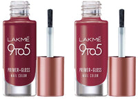 Lakmé 9 To 5 Primer + Glossy Finish Nail Colour & 9 To 5 Primer + Gloss Nail Colour Combo, 6 Ml