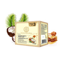 Khadi Natural Herbal Coconut Milk & Honey Soap|Herbal Bathing Soap for Glowing Skin | Natural Soap with Essential Oils | Long Lasting Hydration | Suitable for All Skin Types|Pack of 3 (125 * 3, 375m)