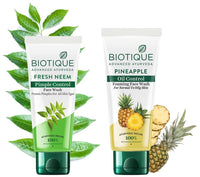 Biotique Bio Neem Purifying Face Wash for All Skin Types, 150ml & Biotique Bio Pineapple Oil Control Foaming Face Wash, 150ml
