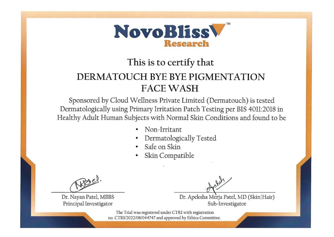 DERMATOUCH Bye Bye Pigmentation Face Wash || Anti Pigmentation for Women/Men with Niacinamide, Kojic Acid, & Glutathione - 70G